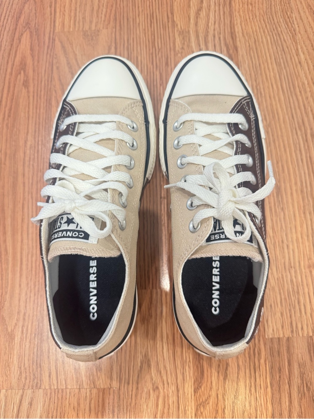 Converse Chuck Taylor All Star Low Top Brown Colorblock Canvas Lace-Up NWOB
